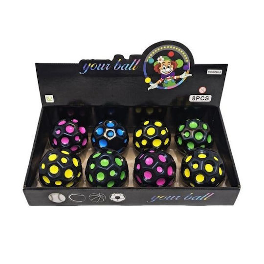 Kids Crazy Ball Black 9cm. (Various Designs) 1pc