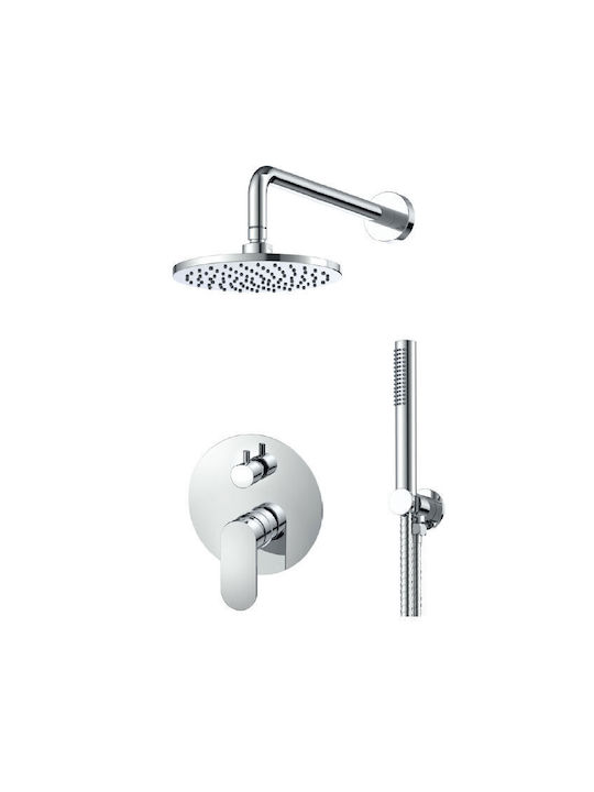 Cora Eingebaute Wasserhähne Mist 3555-100+s055-100 Silber Chrom Glänzend
