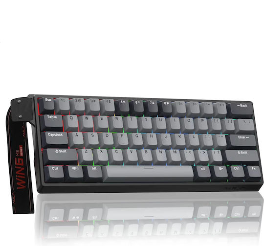 Aula WIN60HE Pro Ηall Effect Gaming Πληκτρολόγιο 60% με RGB φωτισμό (Αγγλικό US) Γκρι