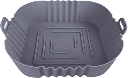 Silicone Square Cooking Form Air Fryer 16cm Grey