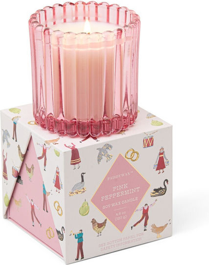 Christmas Ριγωτό Ροζ Κερί Σόγιας Pink Peppermint 127gr Paddywax