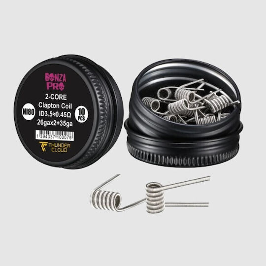 Bonza Pro 2-core Clapton Ni80 0.45ohm 10 Pieces Thunder Cloud X Vaping Bogan