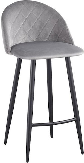 Scaune Bar cu spătar Metal Bella Black, Grey 2buc 48x52x70buc