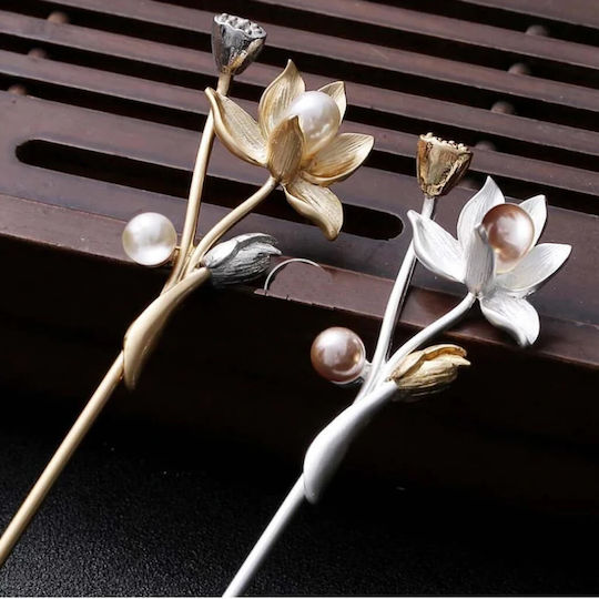 Hair Stick Chop Stick Flower Pearls Caroline