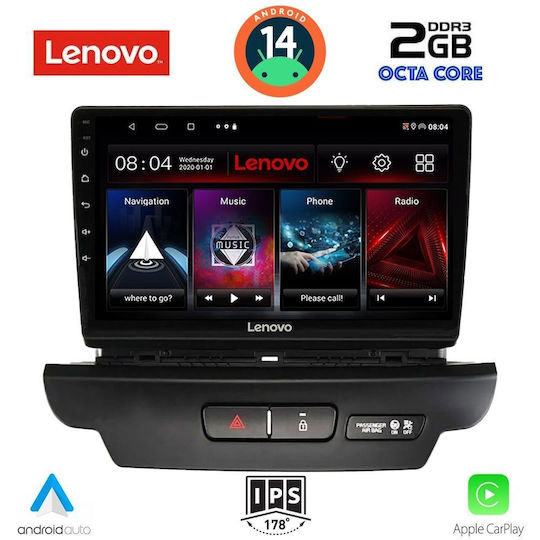 Lenovo Автомобилна Аудио Система (Блутут/USB/WiFi/GPS/Apple-Carplay/Android-Auto) с Тъчскрийн 9"