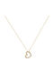Halskette mit Design Herz aus Gold 14K mit Zirkon