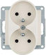 Hager Polo Berker B.square Socket X2 Double Cream Frame System 5361878982