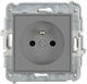 Icon Единичен Контакт Механизъм 2P+Z Заземяване Overcast Предни Писти Мат Сив 27igp-1zp