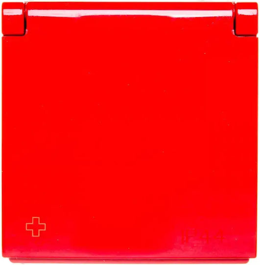 Simon 54 Socket Cover IP44 Version Screens Antibacterial Red DGZ1BUZP/AB22
