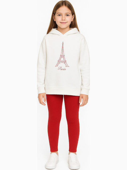 Kids' Set with Leggings Winter 2pcs Ecru/Red