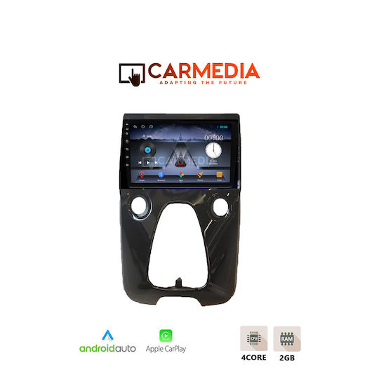 Carmedia Ηχοσύστημα Αυτοκινήτου για Peugeot 108 Toyota Aygo Citroen C1 2014 (Bluetooth/USB/WiFi/GPS/Apple-Carplay/Android-Auto) με Οθόνη Αφής 10"