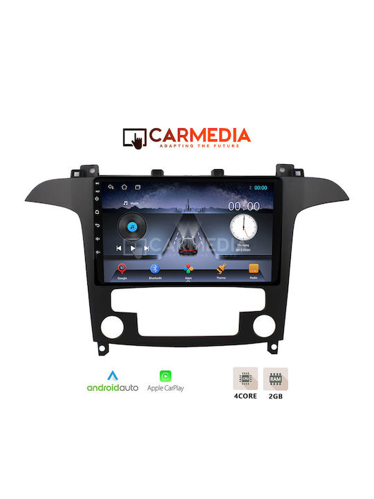 Carmedia Car Audio System for Ford S-Max 2006-2014 with Clima (Bluetooth/USB/WiFi/GPS/Apple-Carplay/Android-Auto) with Touch Screen 9"