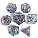 Suegao Set 7 Rainbow Hollow Metallic Dice Role Playing Games
