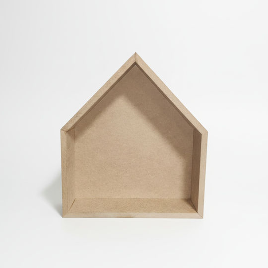 Wooden Construction MDF House Shape 28x24.5x6.5cm Craft