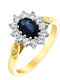 Femeie Inel cu Diamant din Aur alb 18K
