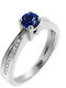Ring with Diamond made of White gold 18K