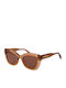 Replay Women's Sunglasses with Brown Plastic Frame and Brown Lens