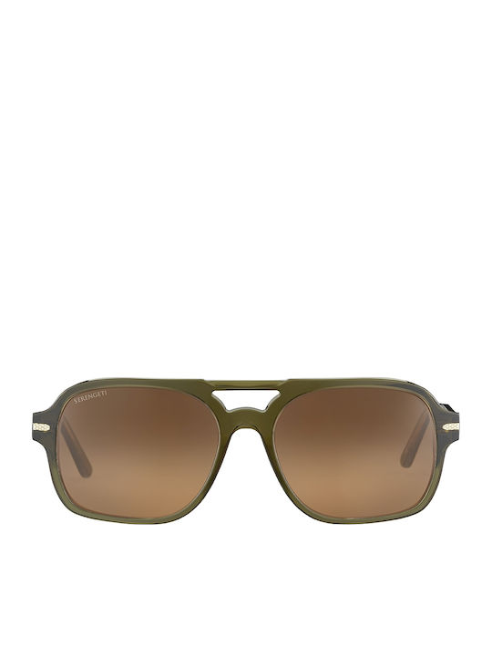 Serengeti Marco Unisex Sunglasses with Green Pl...