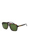 Replay Unisex Sunglasses with Brown Tartaruga Plastic Frame and Green Lens