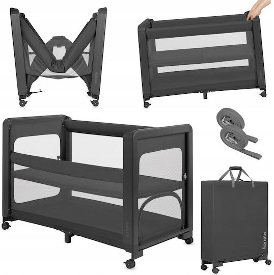 Lionelo Cradle with Mattress and Wheels Gray