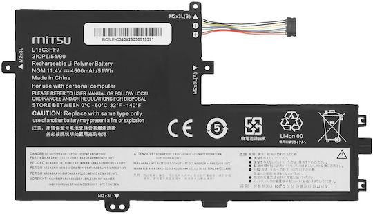 Mitsu Συμβατή Μπαταρία για Lenovo IdeaPad Lenovo L18C3PF7 με 4500mAh