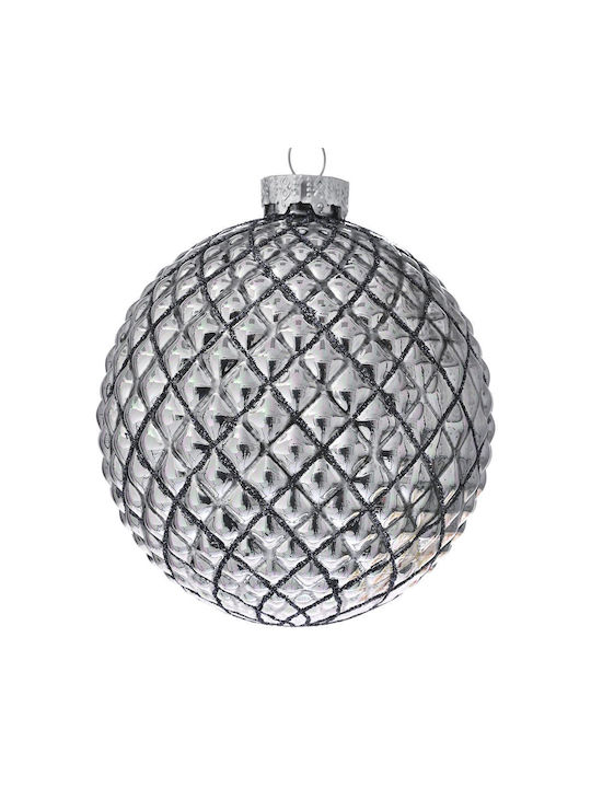 Glass Anthracite Embossed Ball Set 8 Pieces 10c...