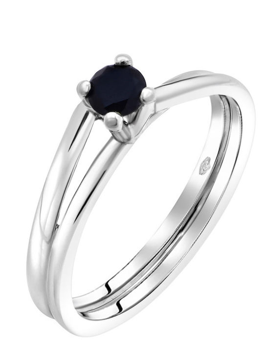 Single Stone Ring in 18K White Gold with Diamond
