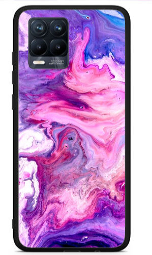 Realme 8 Marble Art Black Glossy Case