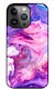 Apple iPhone 12 Pro Max Marmor Kunst Schwarz Glänzende Handyhülle