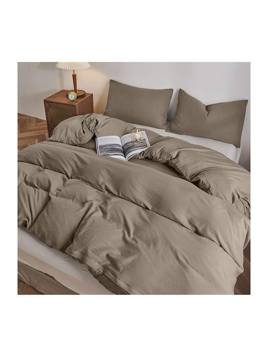 Lino Home Moderna Σετ Σεντόνια Υπέρδιπλα με Λάσ...