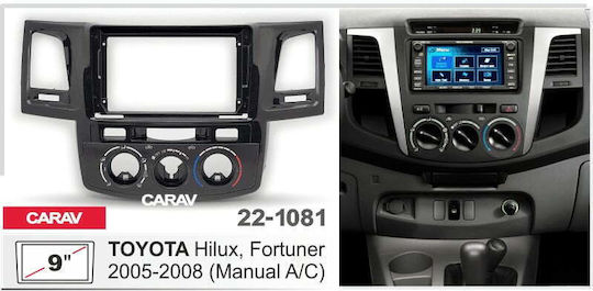 Car Stereo Frame Kit for Toyota Hilux 2005-2008 Black Glossy Manual A C