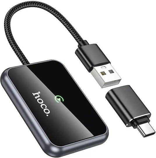 Adaptor Wireless Carplay Usb A Usb C Hoco Hu1 – Negru