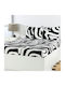 Silk Fashion Sheet Sets Queen with Elastic 160x200+30cm. Design 3 White 4pcs