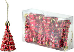 Set Plastic Christmas Tree Ornaments 8cm 8 Pieces Various Designs