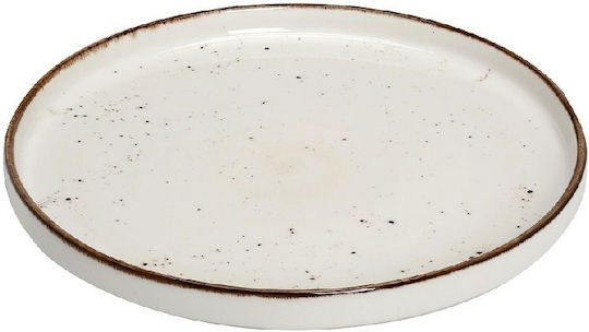 Espiel Terra Cream Shallow Serving Plate Made of Beige Porcelain with Diameter 26cm 6 Pieces