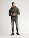 Men's Cardigan with Hood Green