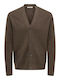 Herren Strickjacke mit Knöpfen Coffee Bean