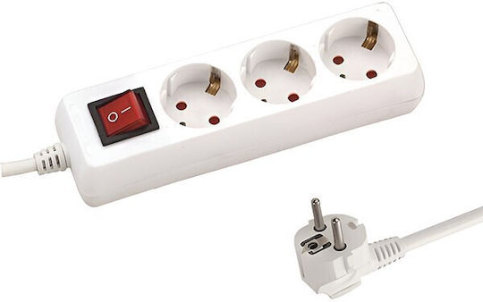 Eurolamp Steckdosenleiste 3 Positionen mit Schalter und Kabel 1.5m