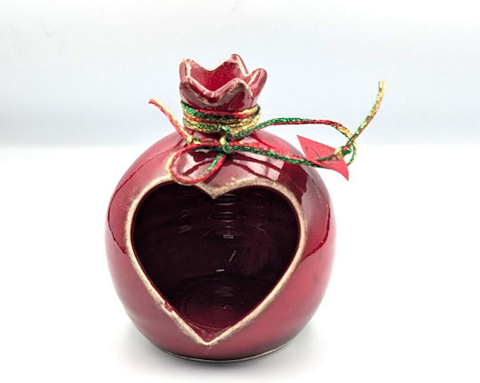 Grekas Home Handmade Tabletop Lucky Charm Pomegranate Red Ceramic 10cm 1pcs
