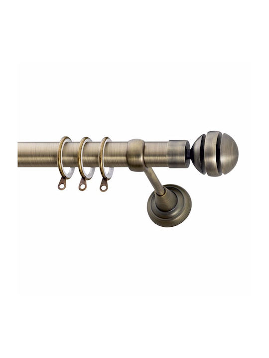 Frans Metallisches Vorhangstangen E6 Einzeln Φ25mm 200cm Antik Bronze