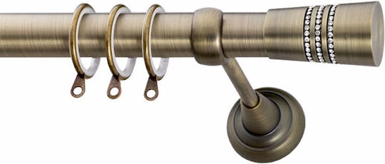Frans Metalic Bare Pentru Perdele E4 Single Φ25mm 300cm Antic Bronz FR-E425L03