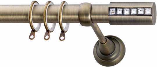 Frans Metallic Bare Pentru Perdele E5 Single Φ25mm 160cm Antic Bronz