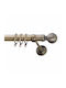 Frans Metallic Curtain Pole E3 Single Diameter 25mm Length 160cm Antique Bronze