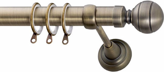Frans Bară Metalică Pentru Perdele E3 Single Φ25mm 160cm Bronz Antic