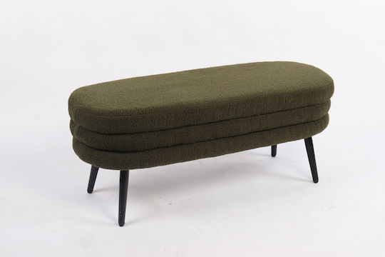 Hocker Für das Wohnzimmer Gepolstert mit Stoff Tondo Green 42x112x44cm