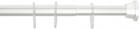 Grekon Νο1210 Telescopic Straight Shower Curtain Rod Aluminium Silver Ø25mm 75cm