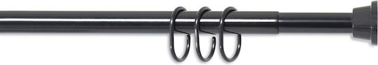 Grekon Νο1211 Pliere Bară de Perdea de Duș Drepti din Aluminiu Neagră Φ25mm 260εκ.