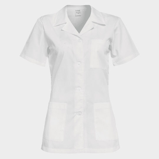 B-Well Gabi Women's White Medical Blouse