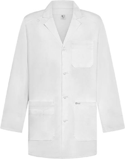 bwell Men's White Medical Dressing Gown