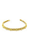 Drandakis Women's Bracelet with design Byzantine made of Silver Gold Plated with Zircon